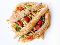 Sea cicadas pasta Royalty Free Stock Photo