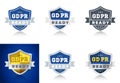 Ready for GDPR General Data Protection Regulation in EU - set of badges for internet business