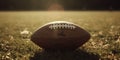 Ready for the kickoff, Close-up of an American football on the field Royalty Free Stock Photo