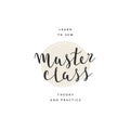 Ready logotype template for creative master class or workshop. Handmade elegant calligraphy, modern and simple lettering