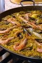 ready-made fidegua dish with seafood