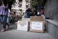 Ready-made humanitarian aid boxes collected by students