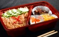 Ready made Thai food style in the bento rice box