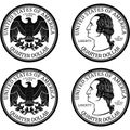 Ready minted high quality Quarter Dollar Coin vector Royalty Free Stock Photo