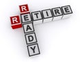 Ready retire word block on white Royalty Free Stock Photo