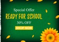 Ready for School 30 off with words shop now Royalty Free Stock Photo