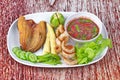 Ready served Spicy shrimp paste dip as Nam Prik Kapi.