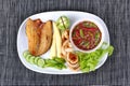 Ready served Spicy shrimp paste dip as Nam Prik Kapi.