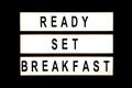 Ready set breakfast hanging light box Royalty Free Stock Photo