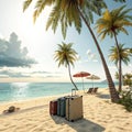 Ready for summer vacation 3D render Royalty Free Stock Photo