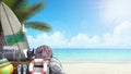 Ready for summer vacation, travel background 3D Render Royalty Free Stock Photo