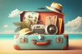 Ready for summer vacation, travel background Generative AI Royalty Free Stock Photo