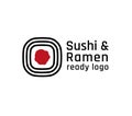 Ready sushi and ramen bar minimalistic logo. Colorful