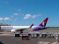 Ready for Takeoff: Hawaiian Airlines at Honolulu International Airport Royalty Free Stock Photo