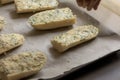 Ready to Bake Garlic Bread CloseUp Royalty Free Stock Photo