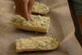 Ready to Bake Garlic Bread CloseUp Royalty Free Stock Photo