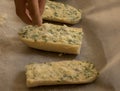 Ready to Bake Garlic Bread CloseUp Royalty Free Stock Photo