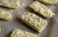 Ready to Bake Garlic Bread CloseUp Royalty Free Stock Photo