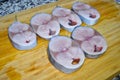 Fresh palamut fish slices