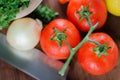 Ready to cook tomatoes and vegetables Royalty Free Stock Photo