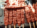 Traditional turkish adana kebab ready to cook Royalty Free Stock Photo