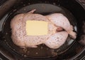 Whole Chicken In Slow Cooker Royalty Free Stock Photo