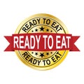 ready to eat fast food icon inside gold badge Royalty Free Stock Photo