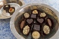 Ready to eat special chocolates on plate Royalty Free Stock Photo