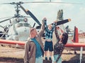 Ready to fly high. Happy family vacation. Family couple with son on vacation travel. Woman and man with boy child at Royalty Free Stock Photo