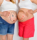 Two pregnant mom Royalty Free Stock Photo