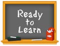 Ready to Learn, Back to School Chalkboard, Box of Chalk Royalty Free Stock Photo