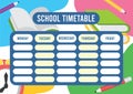 Ready to print School timetable template, ready to print