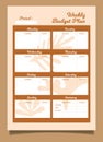 Ready to print A4 Size, stylist weekly planner design template Royalty Free Stock Photo
