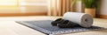 Ready to Relax, Slippers, Rolled Towel, and a Peaceful Environment at Home Royalty Free Stock Photo