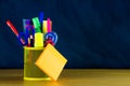 Ready to study background on wooden desk Royalty Free Stock Photo