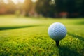 Ready to tee off Golf ball closeup on green grass Royalty Free Stock Photo