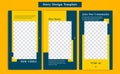 Ready to use social media Instagram story template with casual sporty and formal style in yellow and navy blue color
