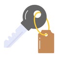 Ready to use vector design of key, keyring attached to key Royalty Free Stock Photo