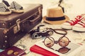 Ready vacation suitcase, holiday concept