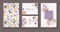 Ready wedding card design template. Beautiful desert blooming succulents.