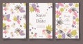 Ready wedding card template. Beautiful tropic plants and bugs. V