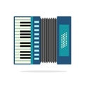 Real Accordion flat icon on background. Vector illustration of musical instrument. Flat accordion logo