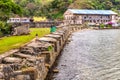 Real Aduana customs house and defense walls of Fort Jeronimo in Portobelo village, Panama
