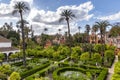 Real Alcazar Gardens in Seville Spain. Royalty Free Stock Photo