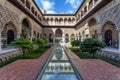 Real Alcazar Gardens in Seville Spain. Royalty Free Stock Photo