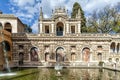 Real Alcazar Gardens in Seville Spain. Royalty Free Stock Photo