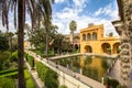 Real Alcazar Gardens in Seville, Spain Royalty Free Stock Photo