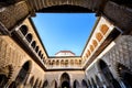 SEVILLE, SPAIN: Real Alcazar in Seville. Patio de las Doncellas in Royal palace, Real Alcazar built in 1360 Royalty Free Stock Photo