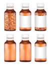 Real Amber Glass Medicine Pills Bottle