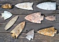 Real American Indian Arrowheads. Royalty Free Stock Photo